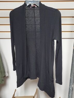 Black Open-Front Women's Cardigan Sweater